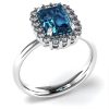 Anello Primum Design Singolo con Topazio Blu e Diamanti Lirimy