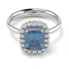 Anello Primum Design Singolo con Topazio Blu e Diamanti Lirimy 4