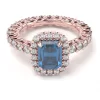 Anello Primum Design Veretta con Topazio Blu e Diamanti Lirimy 4