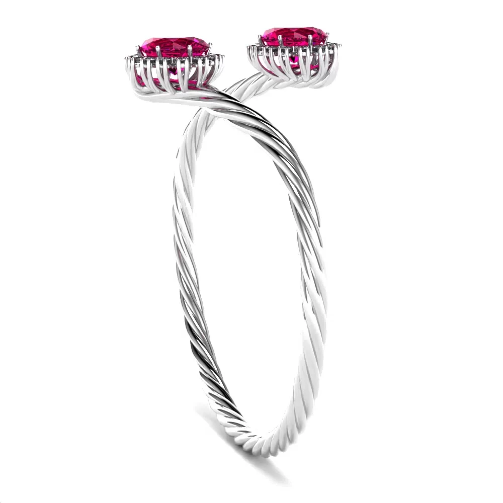 Bracciale Artemide Design Doppio Ovale con Rubino e Diamanti Lirimy 2