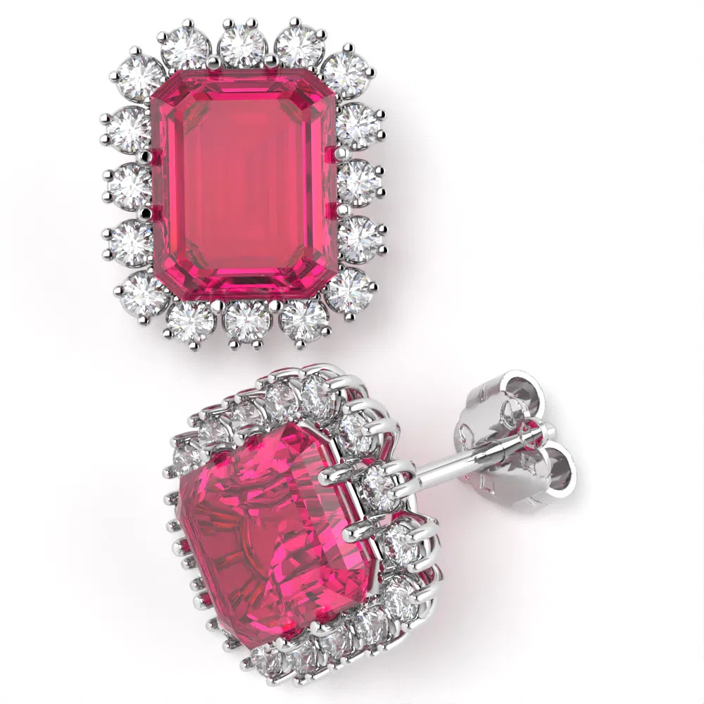 Orecchini Artemide Design Smeraldo con Rubino e Diamanti Lirimy 4