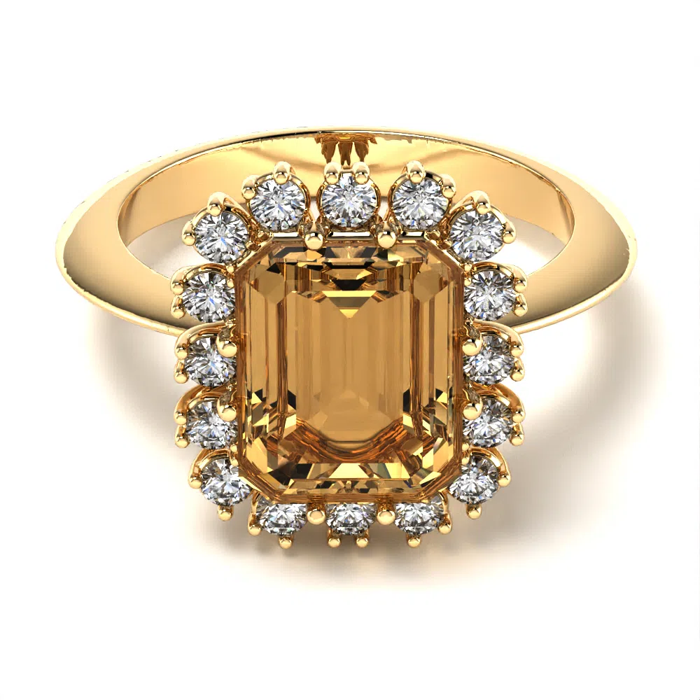 Anello Artemide in Oro Giallo con Diamanti Brown e Diamanti Lirimy 4