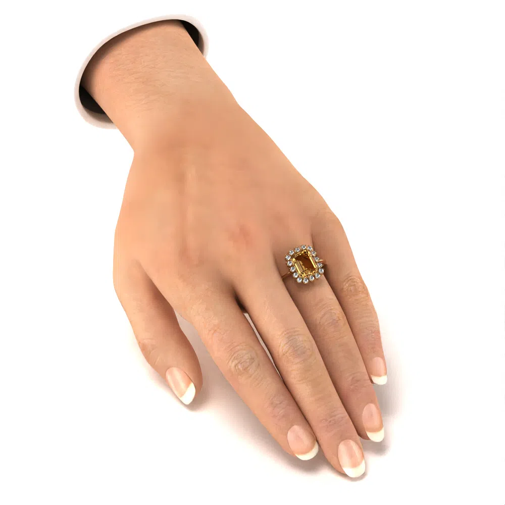 Anello Artemide in Oro Giallo con Diamanti Brown e Diamanti Lirimy 5