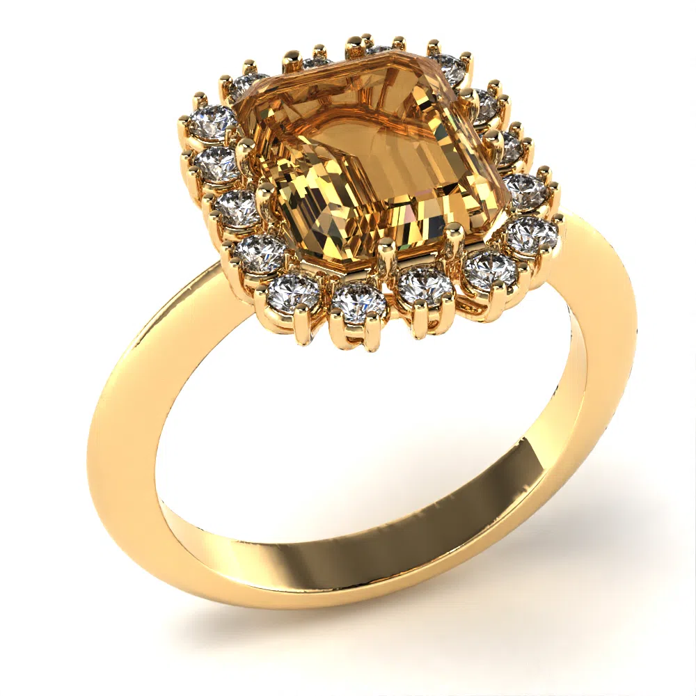 Anello Artemide in Oro Giallo con Diamanti Brown e Diamanti Lirimy