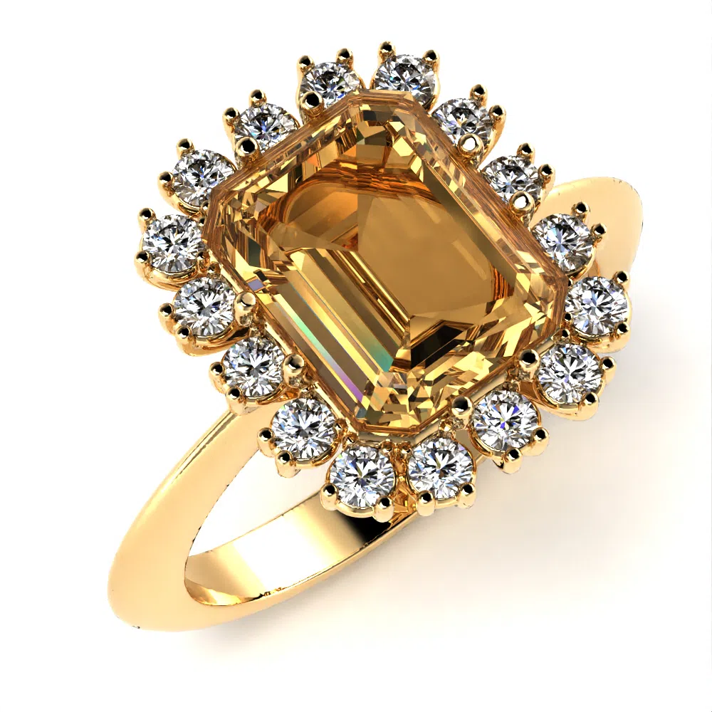 Anello Artemide in Oro Giallo con Diamanti Brown e Diamanti Lirimy 2