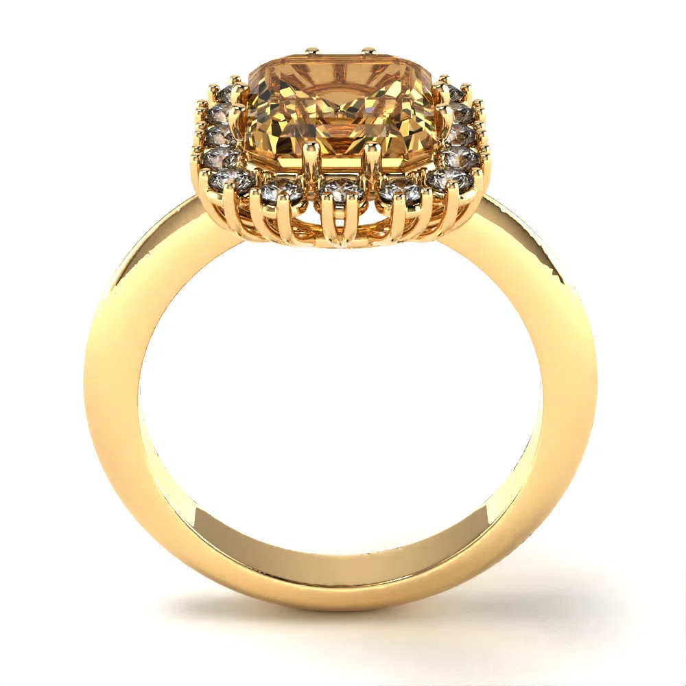 Anello Artemide in Oro Giallo con Diamanti Brown e Diamanti Lirimy 3