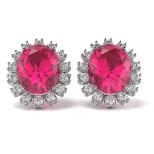 Orecchini Artemide Design Ovale con Rubino e Diamanti Lirimy 2