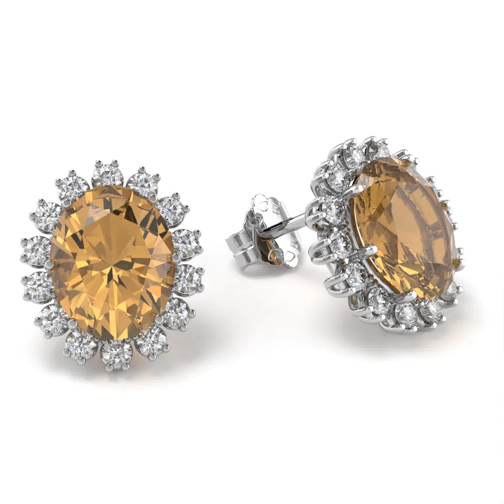 Orecchini Artemide in Oro Bianco con Diamanti Brown e Diamanti Lirimy 3