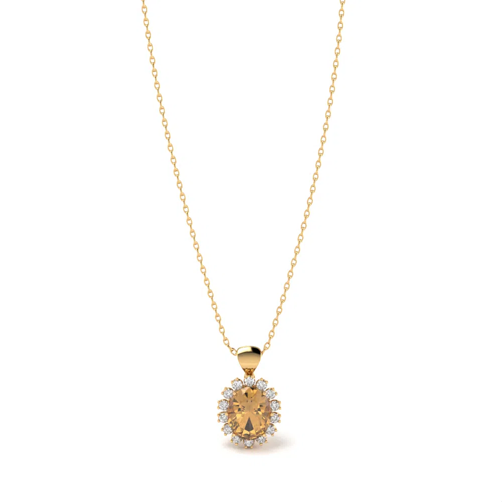 Collana Artemide in Oro Giallo con Diamante Brown e Diamanti Lirimy 2