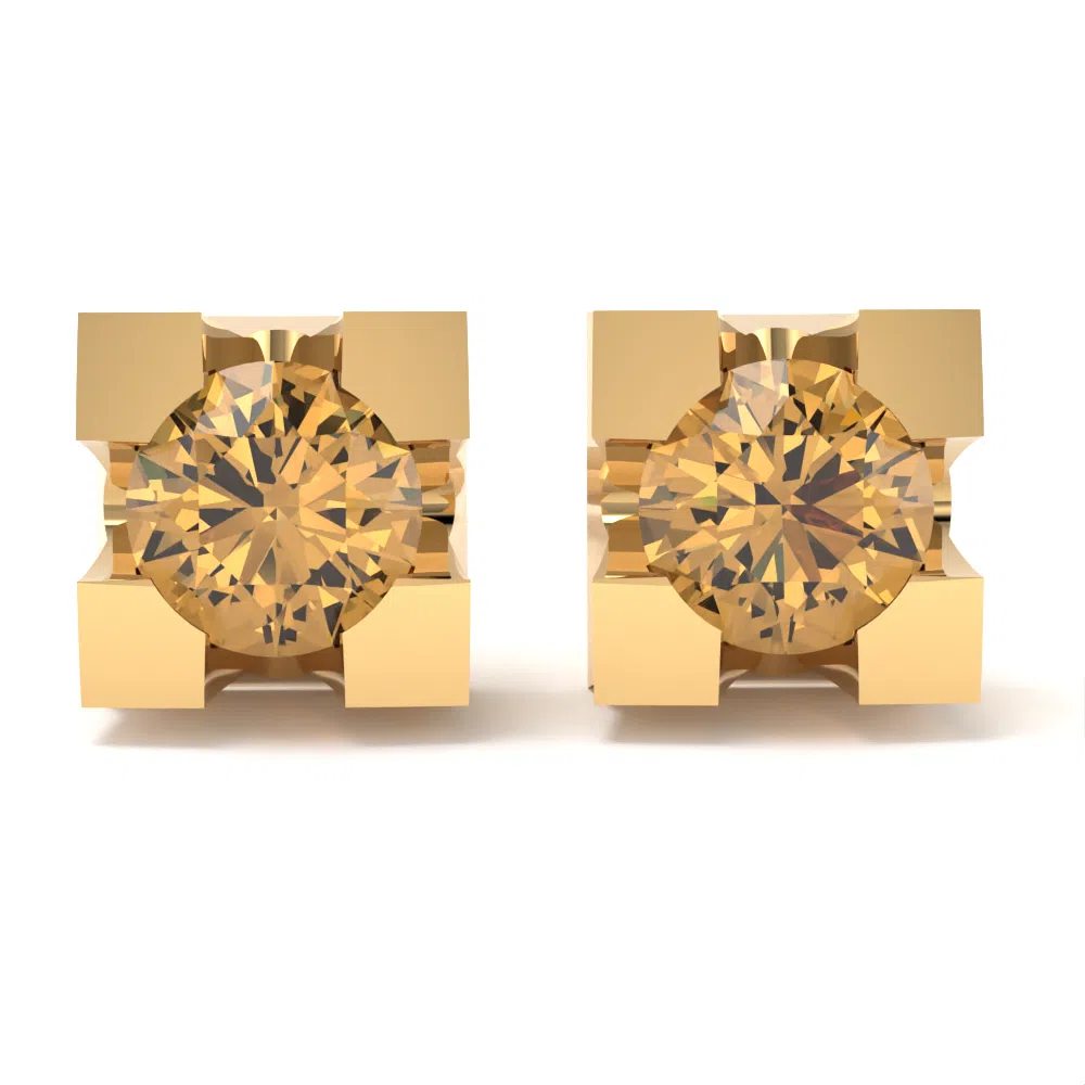 Orecchini Lux in Oro Giallo con Diamanti Brown Lirimy 2