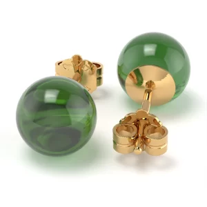 Orecchini Bubble in Oro Giallo con Agata Verde Lirimy