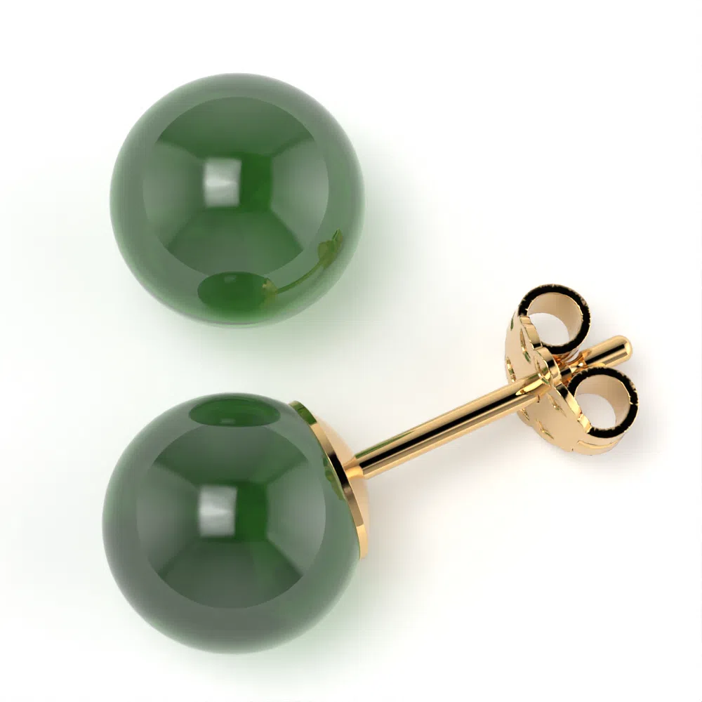Orecchini Bubble in Oro Giallo con Agata Verde Lirimy 4