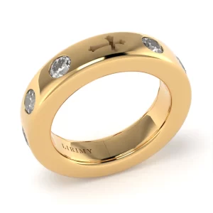 Anello Dinastia in Oro Giallo con Diamanti Lirimy