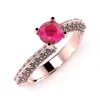 Anello Kiss in Oro Rosa 18kt con Rubino e Diamanti Neri Lirimy 2