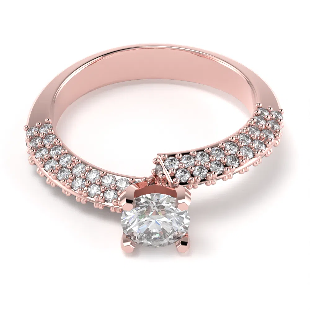 Anello Kiss in Oro Rosa 18kt con Diamanti Lirimy 4