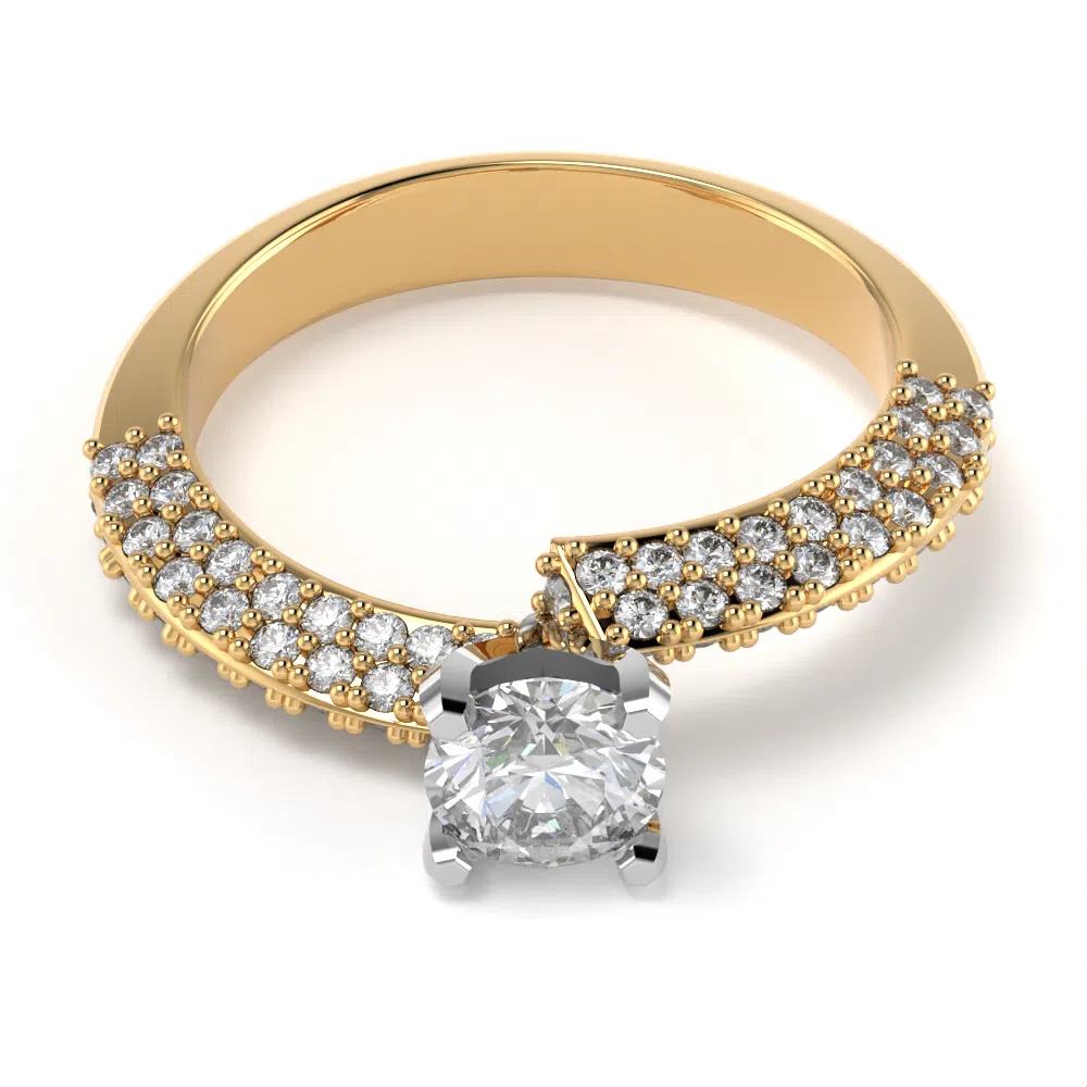 Anello Kiss in Oro Giallo e Bianco con Diamanti Lirimy 4
