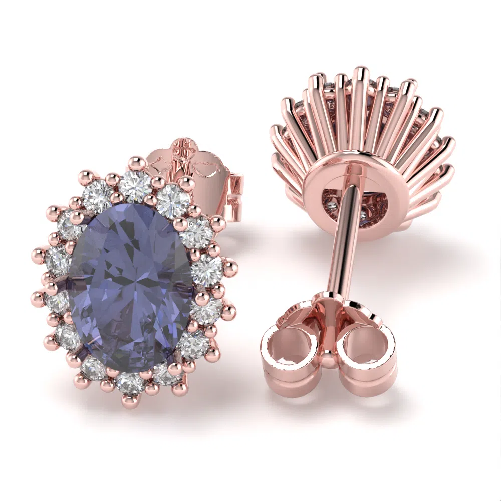 Orecchini Luxury in Oro Rosa con Tanzaniti e Diamanti Lirimy