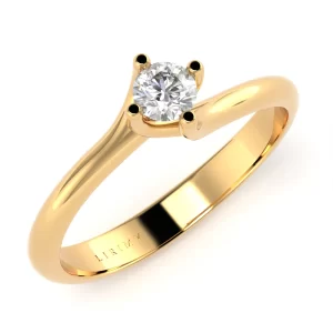Anello Valentino in Oro Giallo con Diamante Lirimy 2