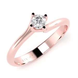 Anello Valentino in Oro Rosa con Diamante Lirimy 2