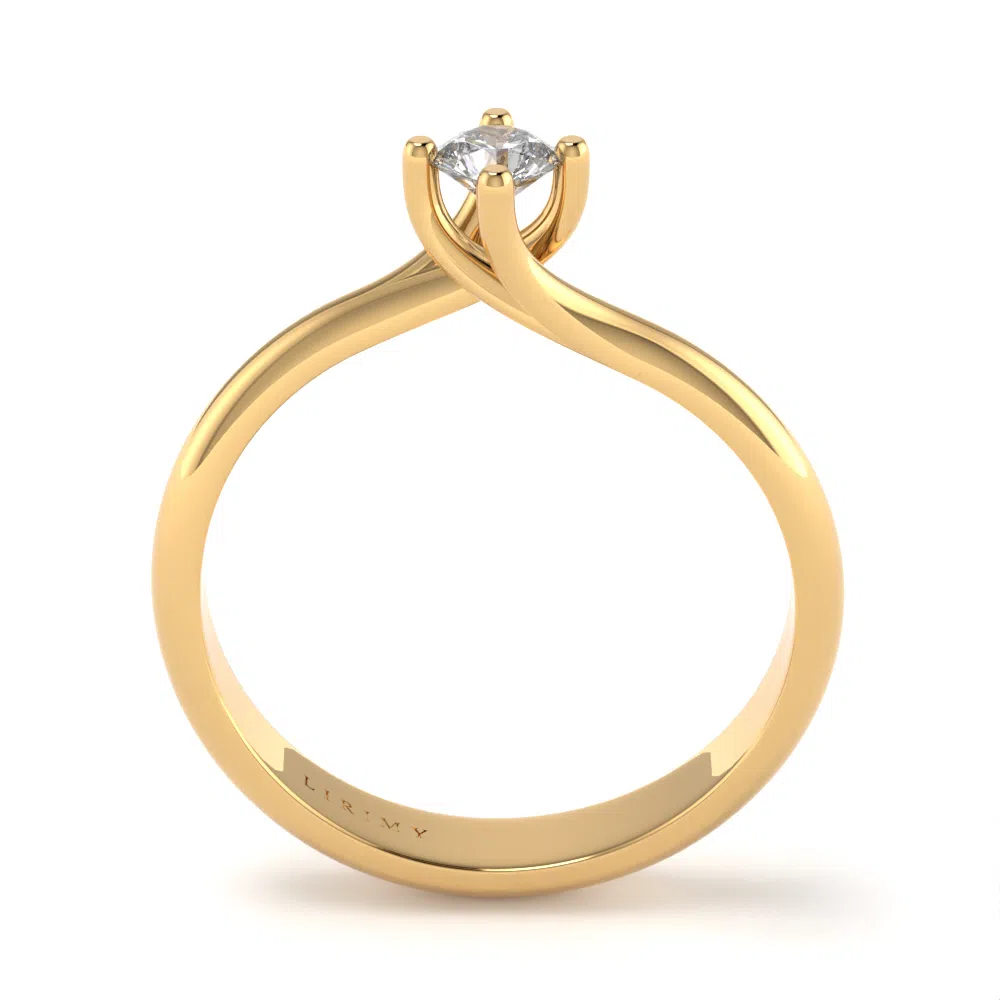 Anello Valentino in Oro Giallo con Diamante Lirimy 3