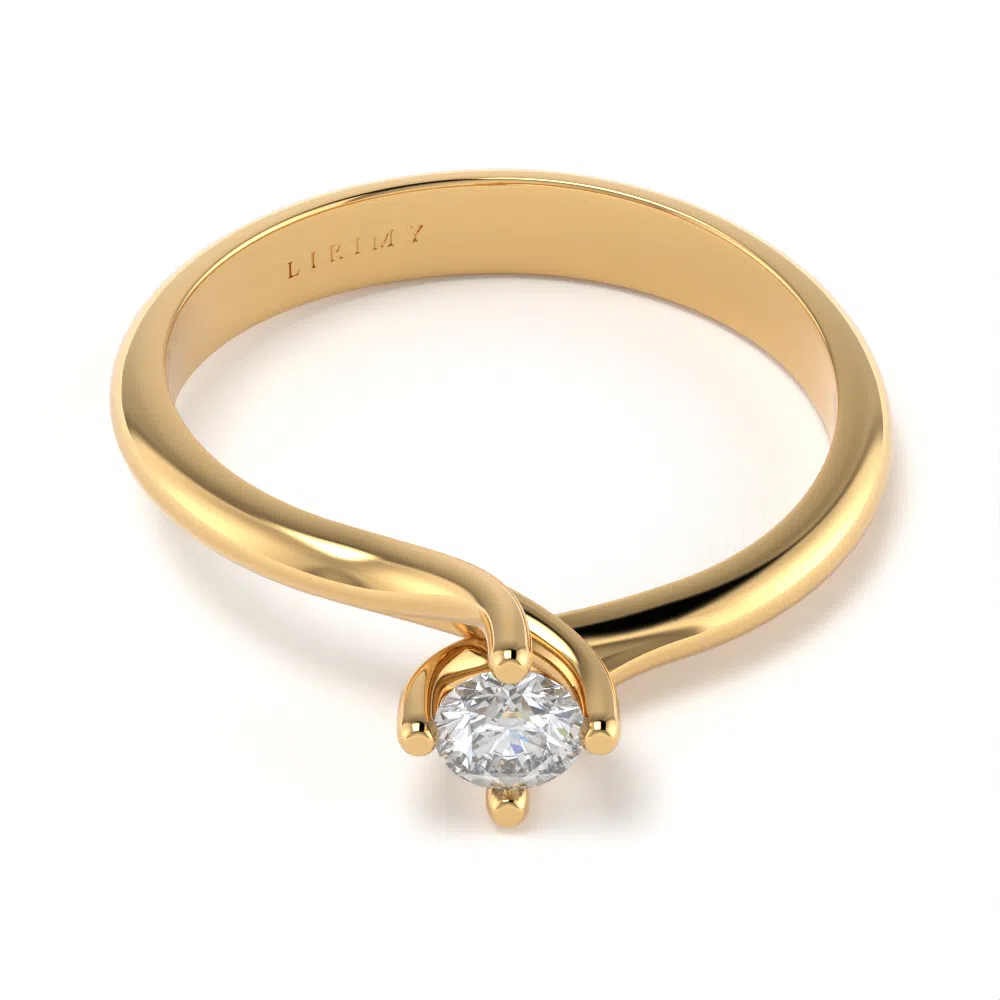 Anello Valentino in Oro Giallo con Diamante Lirimy 4