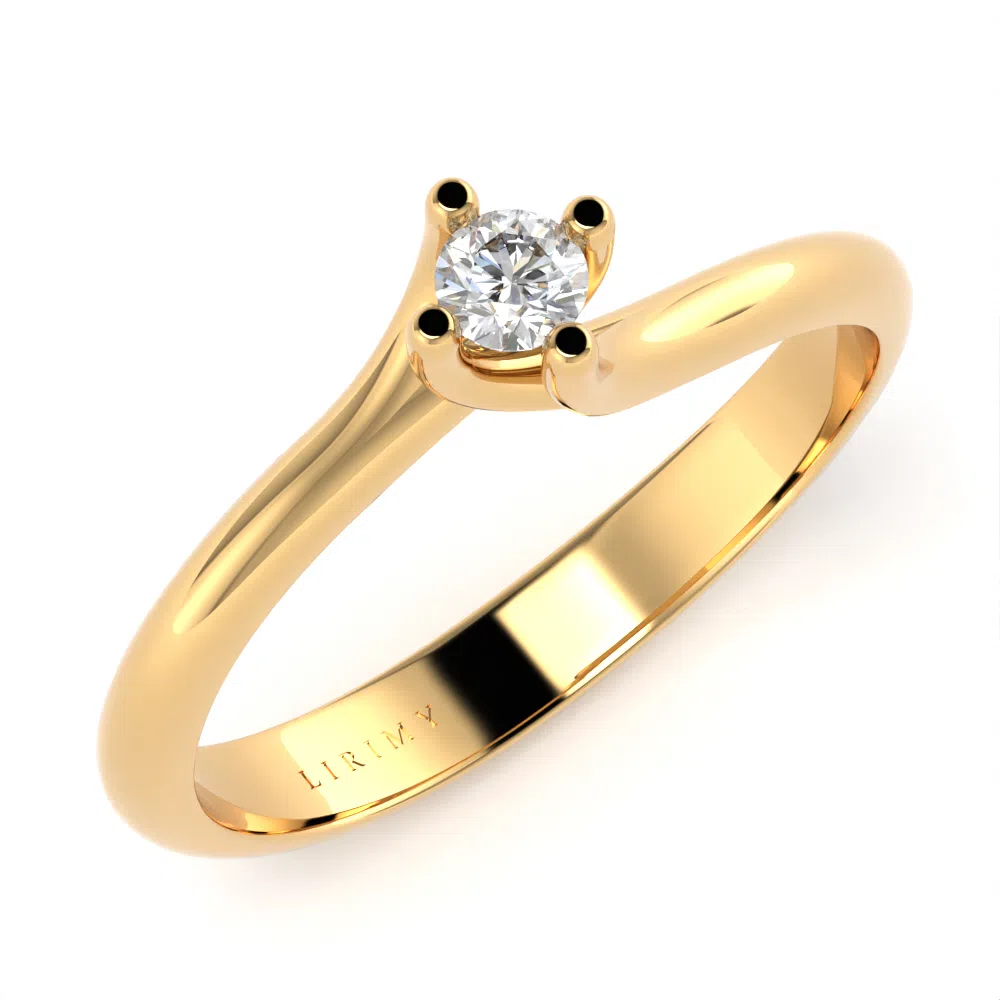 Anello Valentino in Oro Giallo con Diamanti Lirimy 2