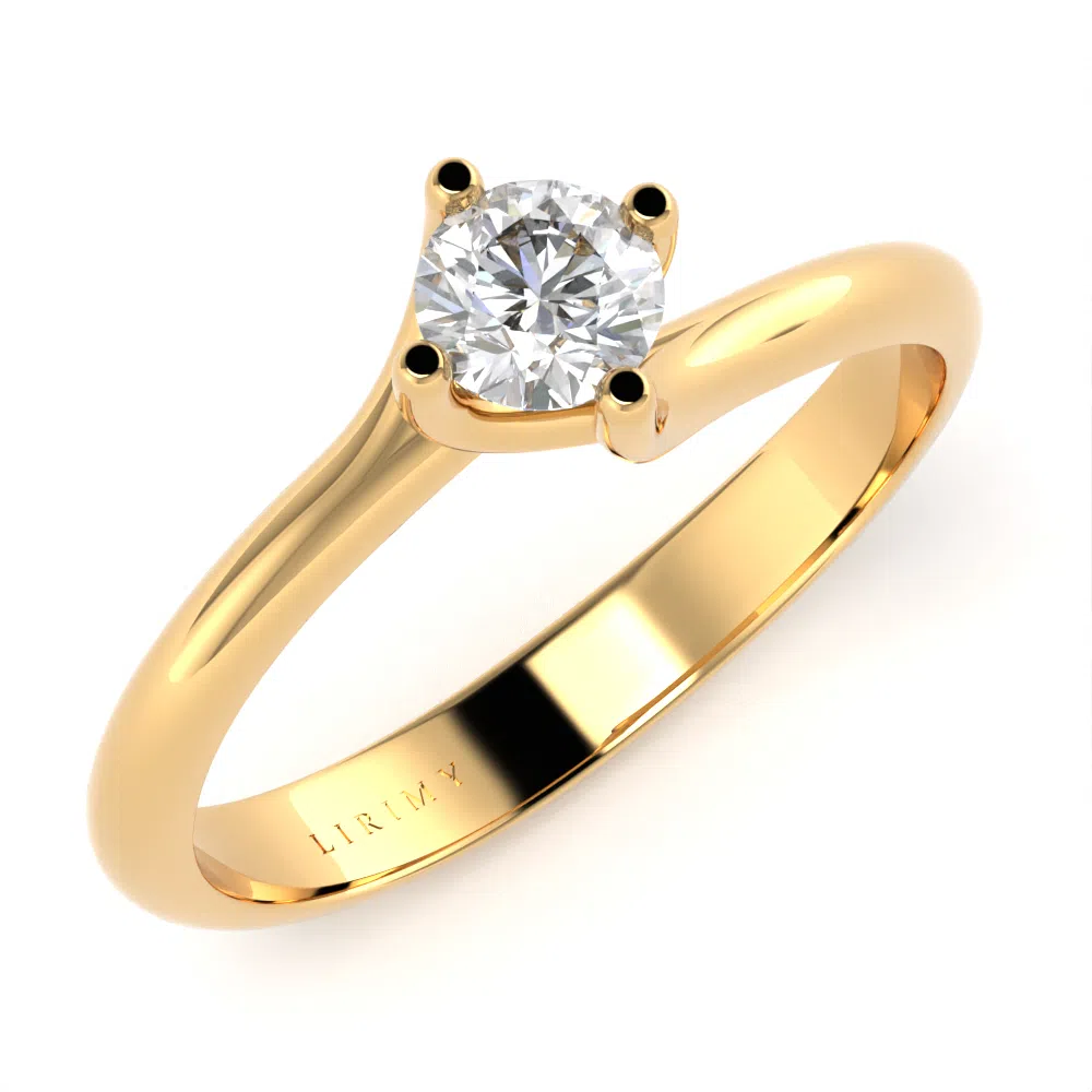 Anello Valentino in Oro Giallo con Diamante Lirimy 2