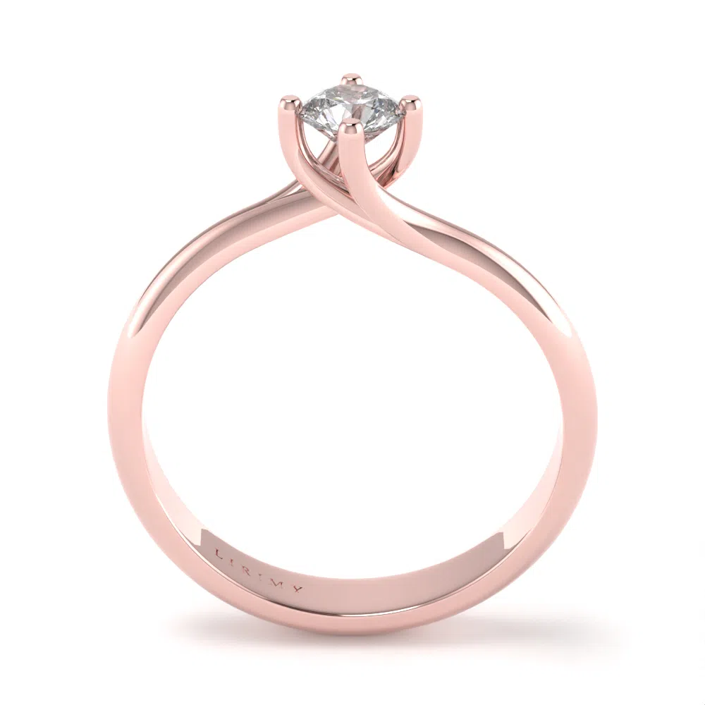 Anello Valentino in Oro Rosa con Diamanti Lirimy 3
