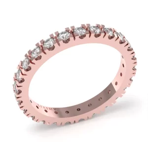 Anello Cerchio Di Luce in Oro Rosa con Diamanti Lirimy