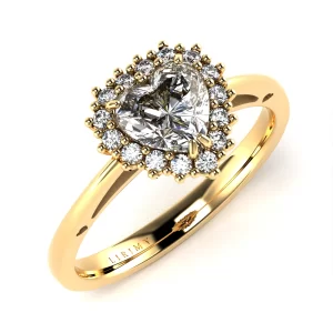 Anello Cuore in Oro Giallo con Diamanti Lirimy 2