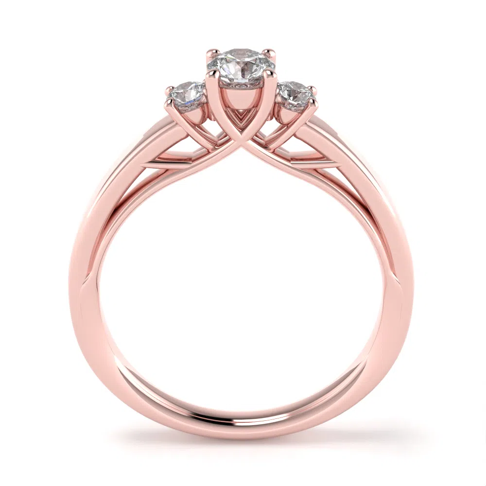 Anello Gioia in Oro Rosa con Diamanti Lirimy 3