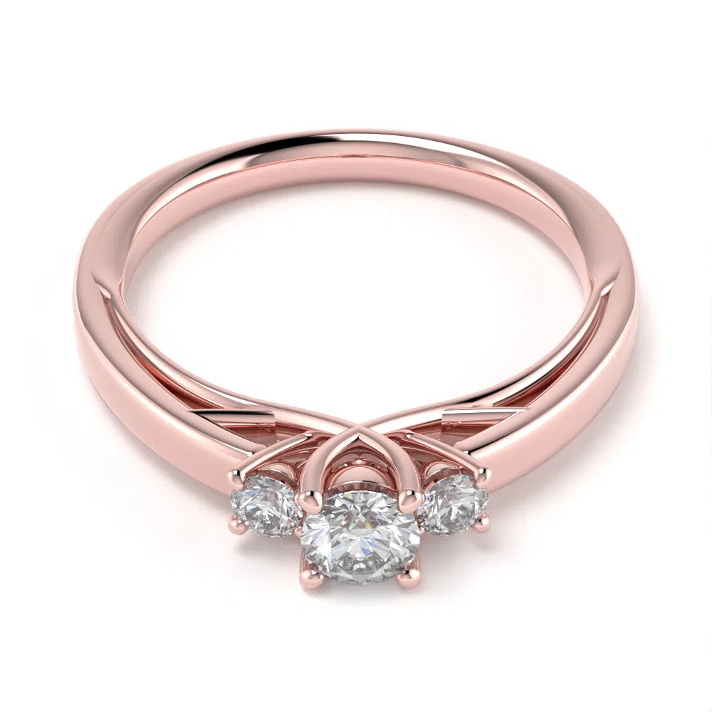 Anello Gioia in Oro Rosa con Diamanti Lirimy 4