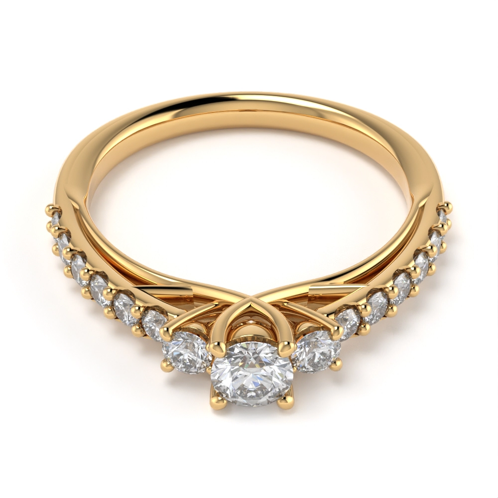 Anello Gioia in Oro Giallo con Diamanti Lirimy 4