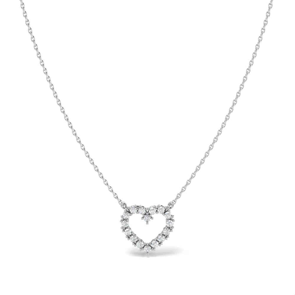 Collana Heart in Oro Bianco con Diamanti Lirimy 2