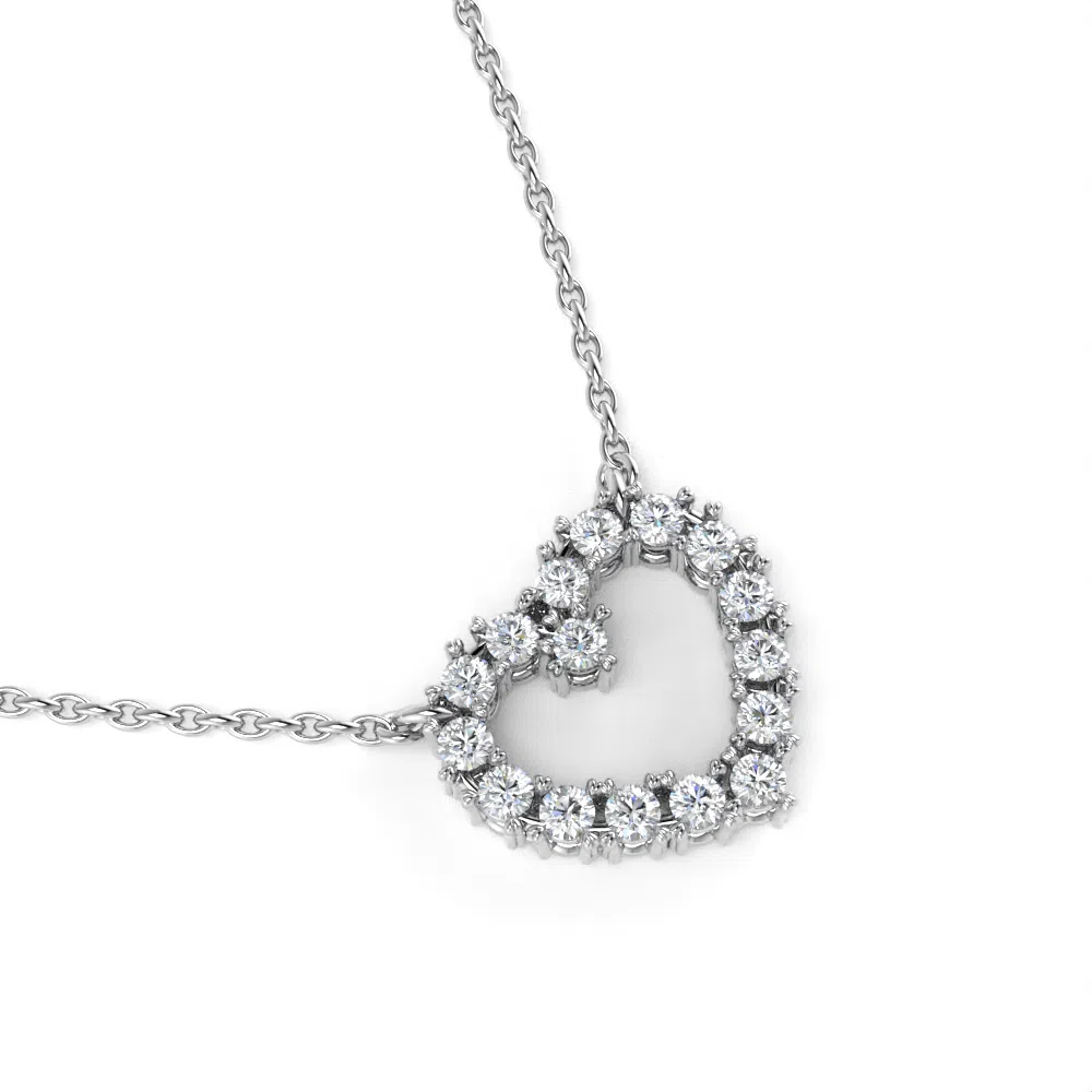 Collana Heart in Oro Bianco con Diamanti Lirimy 3
