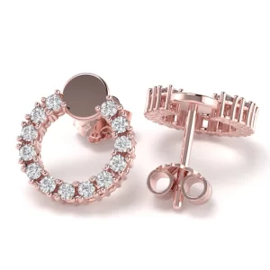 Orecchini Cerchio in Oro Rosa con Diamanti Lirimy