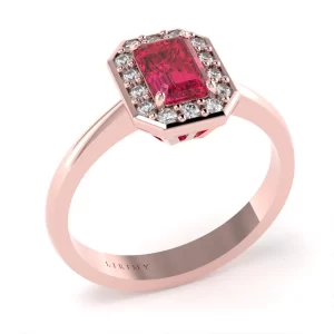 Anello Rea in Oro Rosa con Rubino e Diamanti Lirimy