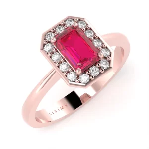 Anello Rea in Oro Rosa con Rubino e Diamanti Lirimy 2