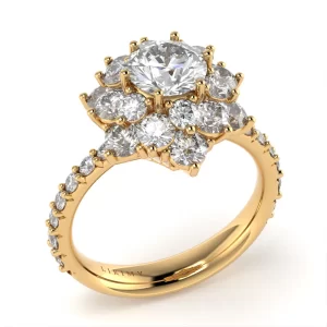 Anello Elanor in Oro Giallo con Diamanti Lirimy