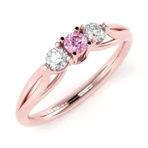 Anello Serenity in Oro Rosa con Zaffiro Rosa e Diamanti Lirimy 2