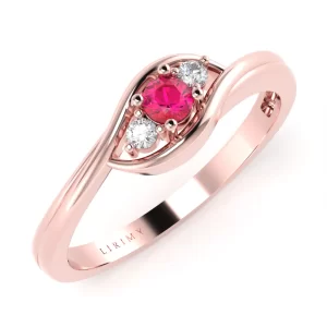 Anello Eternal in Oro Rosa con Rubino e Diamanti Lirimy 2