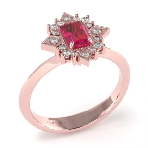 Anello Anthea in Oro Rosa con Rubino e Diamanti Lirimy