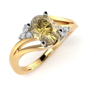 Anello Vitas in Oro Giallo e Bianco con Quarzo Citrino e Diamanti Lirimy 2