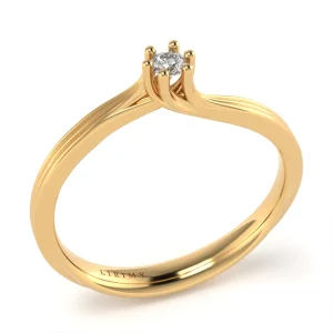 Anello Valentino in Oro Giallo con Diamante Lirimy