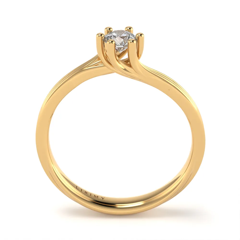 Anello Valentino in Oro Giallo con Diamante Lirimy 3