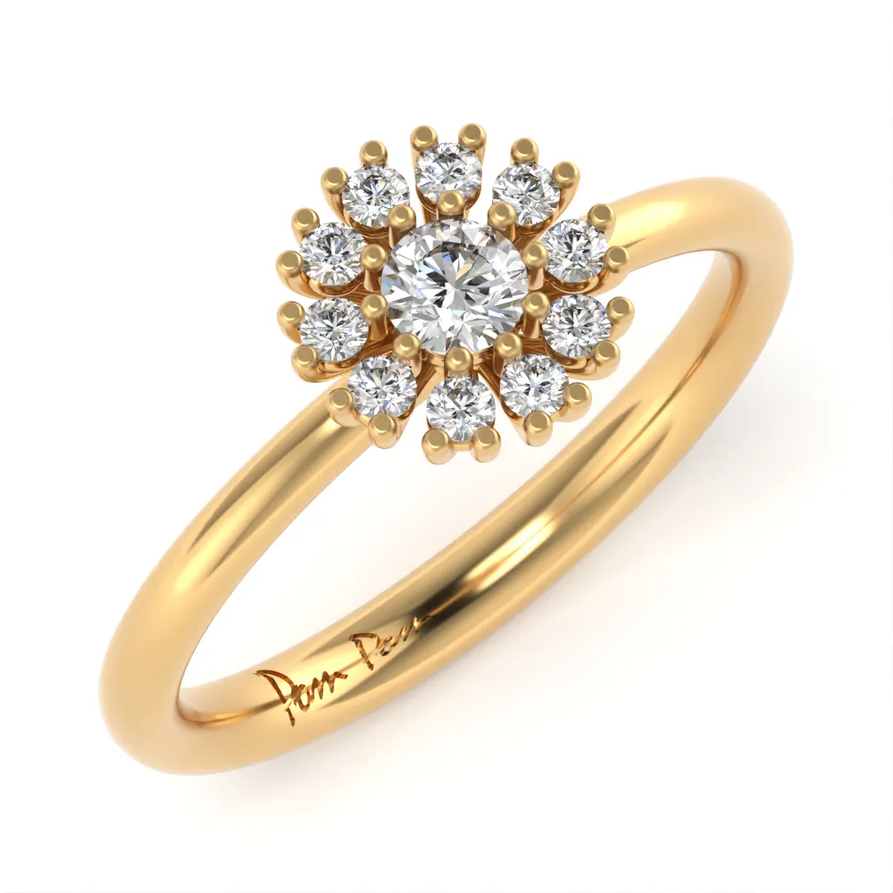 Anello PomPom in Oro Giallo con Diamanti Lirimy 2