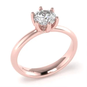 Anello Promessa in Oro Rosa con Diamante Lirimy