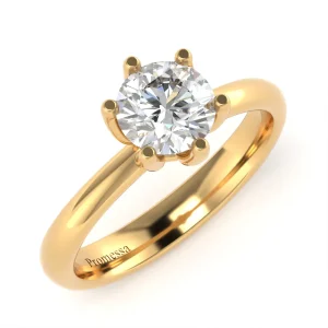 Anello Promessa in Oro Giallo con Diamante Lirimy 2
