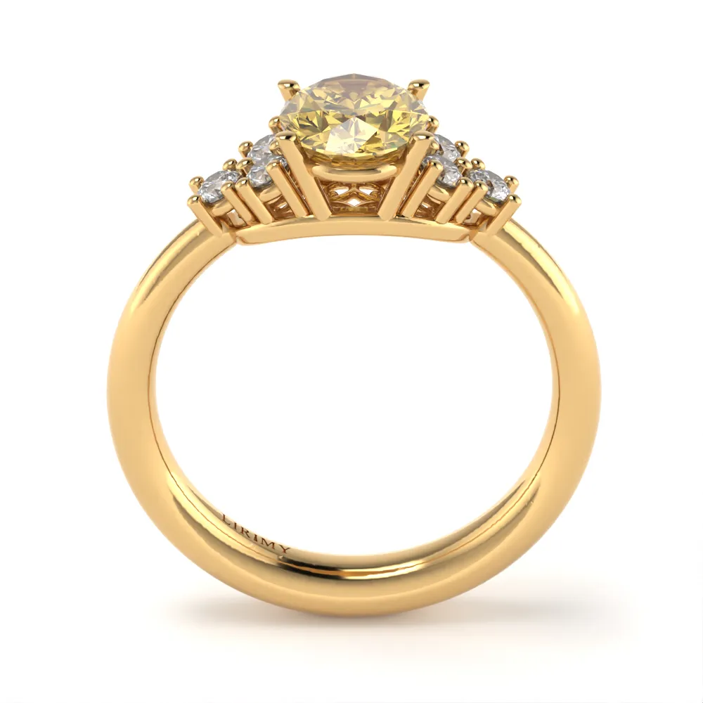 Anello Lilibet in Oro Giallo con Quarzo Citrino e Diamanti Lirimy 3