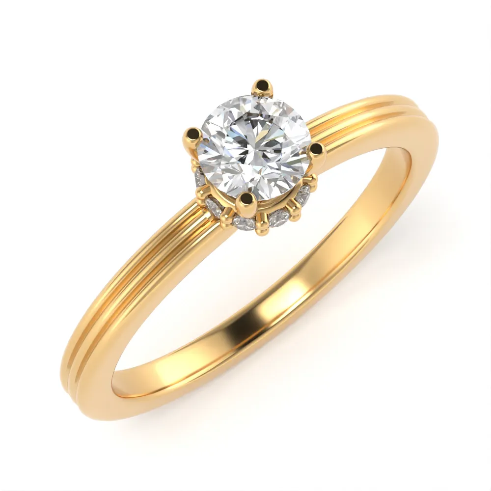 Anello Crown in Oro Giallo con Diamanti Lirimy 2